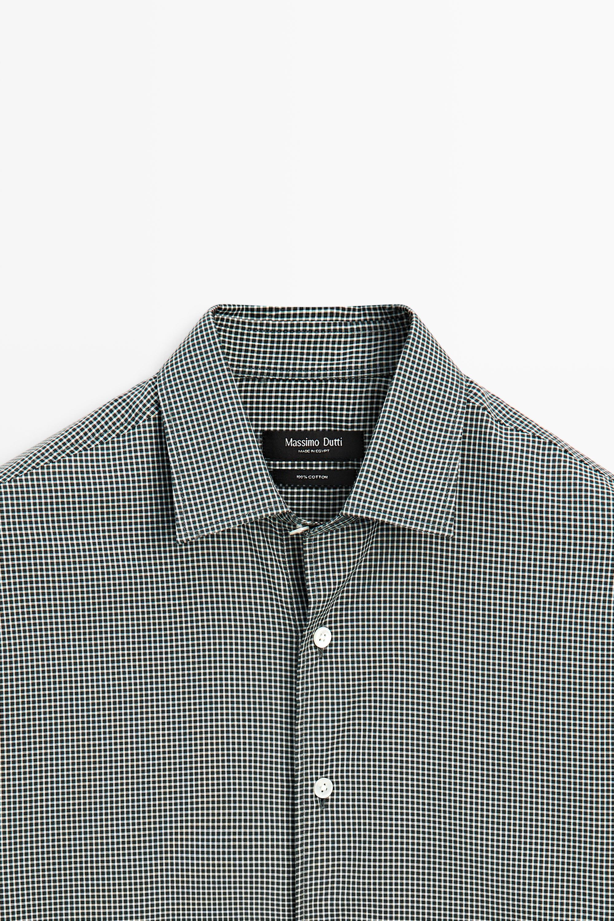 100% cotton check regular fit shirt